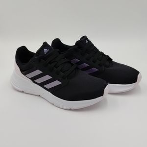 Size 10 Adidas Galaxy 6 Low Black Matte Purple Metallic Running Shoes GW4132